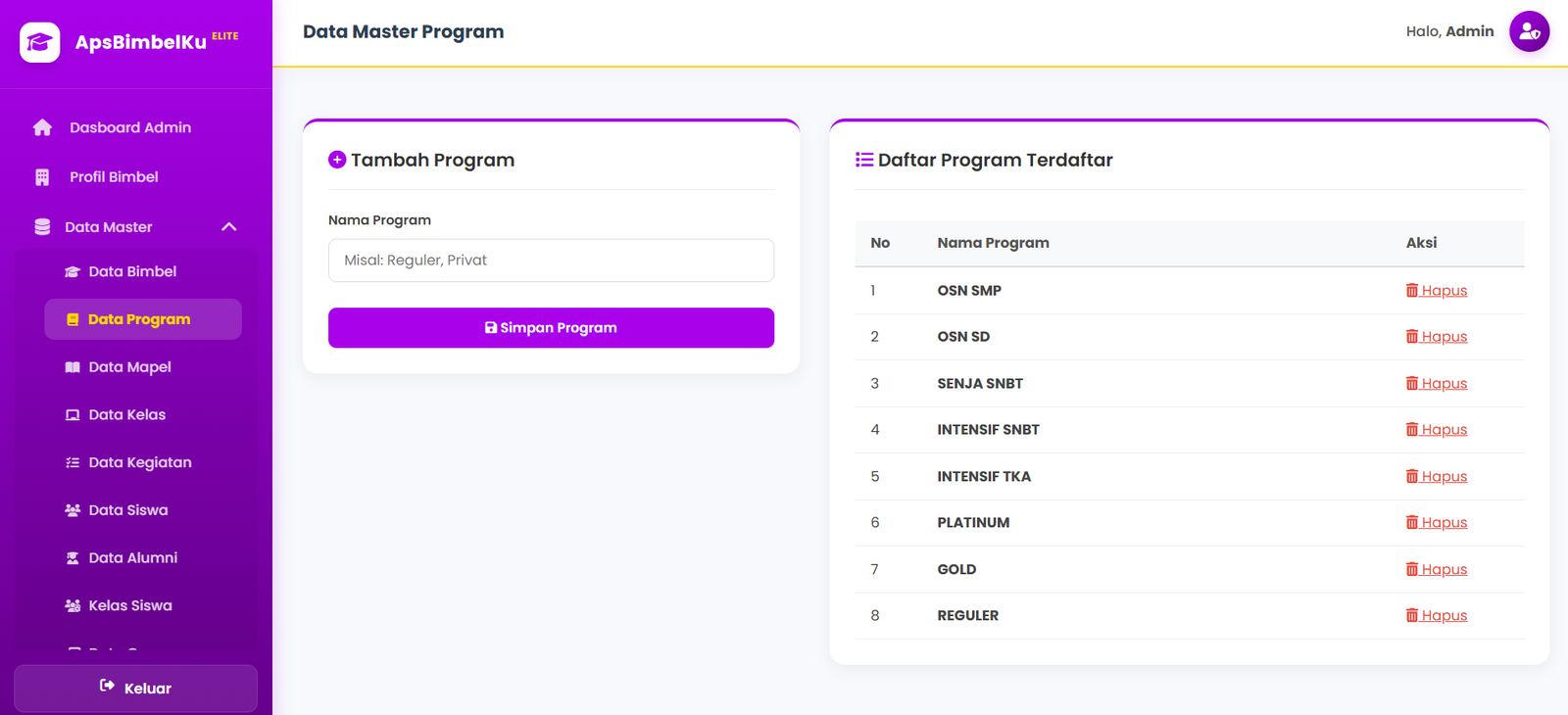 5 DAFTAR PROGRAM